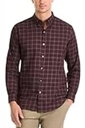 Van Heusen Hombres 5025785 Manga Larga Camisa de Botones - Rojo - XX-Large