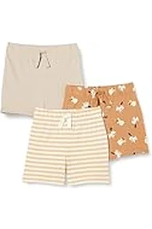 Amazon Pantalones cortos de algodón sin cordones Unisex Niño, Pack de 3, , 3 años