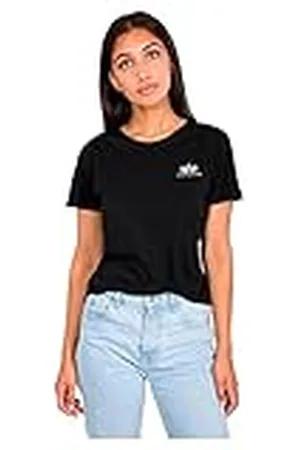 Alpha Industries Basic T Small Logo Camiseta, Negro (Black-03), S Mujer