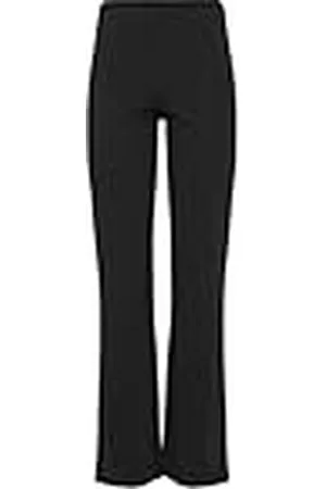 Pieces® Pcpaige HW Flared Pants BC Pantalones de Tela, Negro/Detalle: Plateado lúrex, XL Mujeres