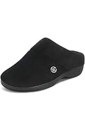 Isotoner Classic Hoodback W Memory Foam, Pantuflas sin Cordones Mujer, Black, 38 EU