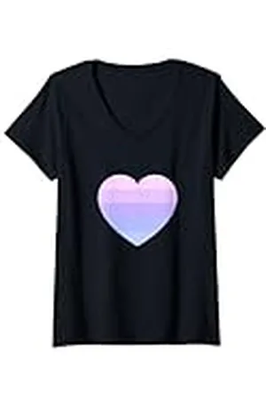 Urban Classic Trends Mujer Lindo gráfico temático de cinco colores rayas lavanda sueños Camiseta Cuello V