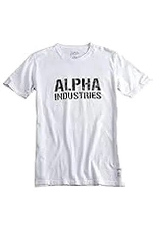 Alpha Industries Camo Print T Camiseta, Blanco (White-09), M para Hombre