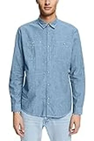 ESPRIT 032cc2f301 Camisa, 430/AZUL, M para Hombre