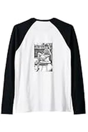 Tshirt Shirt T-Shirt Pullover Hoodie Sweater Style Camiseta retro, vintage, color blanco y negro, fotografía de mujer Camiseta Manga Raglan