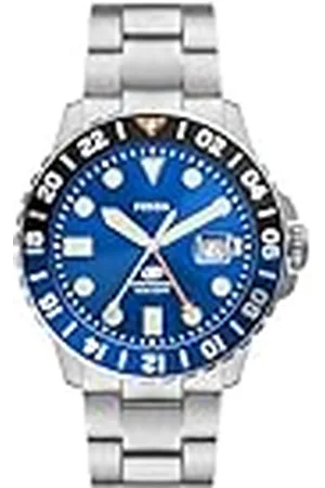 Fossil Reloj para hombre Azul GMT movimiento 46mm caja con correa de acero FS5991