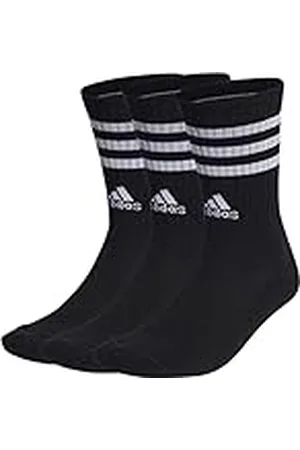 adidas Unisex Calcetines clásicos Cushioned 3 bandas, Black/White, 28-30