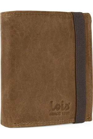 Cartera De Piel Para Hombre Lois - Con Monedero, RFID, Múltiples Compartimentos, Marrón Oscuro