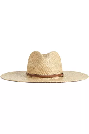ARKET Mujer Sombreros y Gorros - Leather-Trimmed Straw Hat - Beige