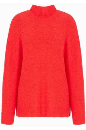 Jersey Rojo de Cuello Alto para Mujeres Modernas, K-Way, Mujer