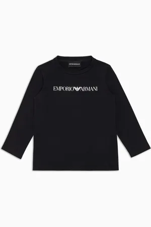 Emporio Armani Jersey de punto de algodón pima con logotipo