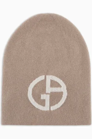 Giorgio Armani Gorro de cachemir con logotipo en tejido jacquard