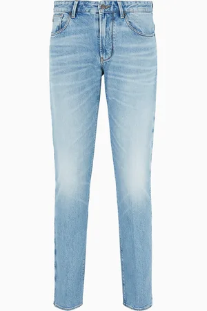 Emporio Armani Vaqueros J06 slim fit de denim de 12,2 onzas lavado a la piedra con vetas