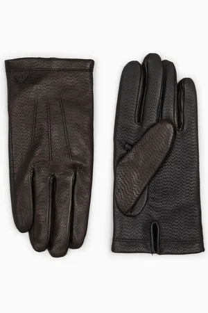 Emporio Armani Guantes de napa de cordero para pantalla táctil