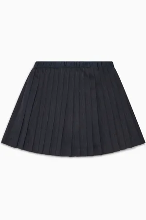 Emporio Armani Falda plisada de tejido jacquard con inscripción integral del logotipo