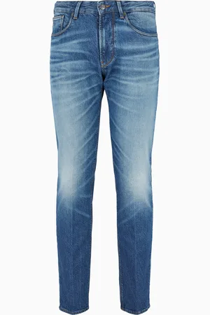 Emporio Armani Vaqueros J06 slim fit de denim de 12,2 onzas lavado a la piedra con vetas