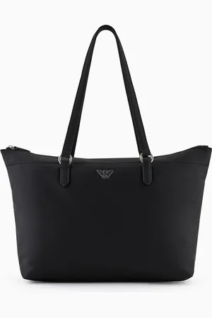 Emporio Armani Bolso shopper en nailon reciclado con placa de águila ASV