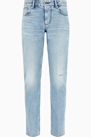 Emporio Armani Vaqueros J06 slim fit en denim elástico con lavado a la piedra y roturas