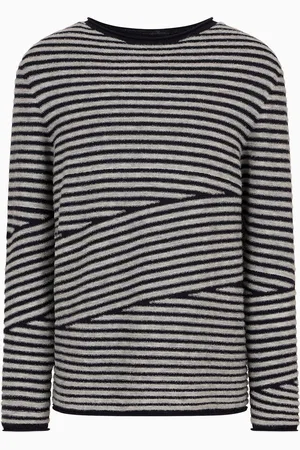 Giorgio Armani Jersey de cuello redondo en lana virgen, cachemir y seda bouclé