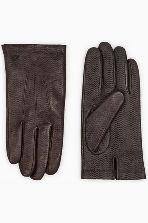 Emporio Armani Guantes de napa de cordero para pantalla táctil
