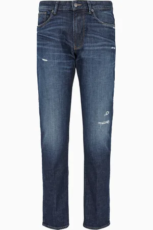 Emporio Armani Vaqueros J06 slim fit en denim elástico con lavado a la piedra y roturas