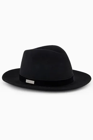 Giorgio Armani Sombrero de conejo con detalle de terciopelo