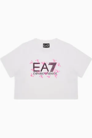 EA7 Camiseta Logo Series Girl de algodón elástico