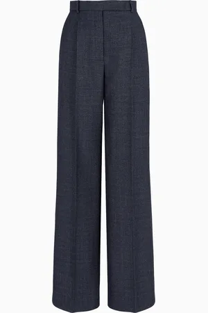 Emporio Armani Pantalones con pinzas en grisalla compacta de lana mouliné