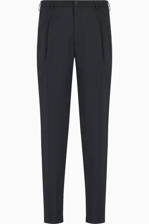 Giorgio Armani Pantalones de dos pinzas en sarga de mezcla de seda