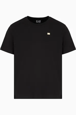 EA7 Camiseta de cuello redondo Core Lady de punto de algodón elástico