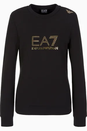 EA7 Sudadera de cuello redondo de mezcla de viscosa elástica Evolution