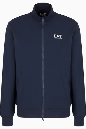 EA7 Sudadera tipo cárdigan de algodón Core Identity