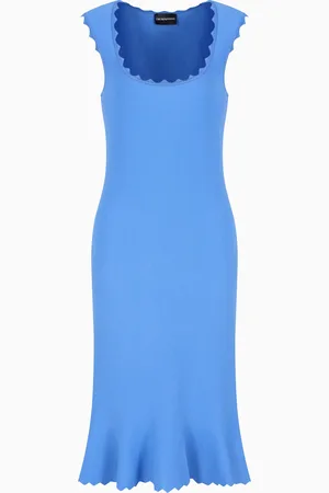 Emporio Armani Vestido de punto con perfiles festoneados