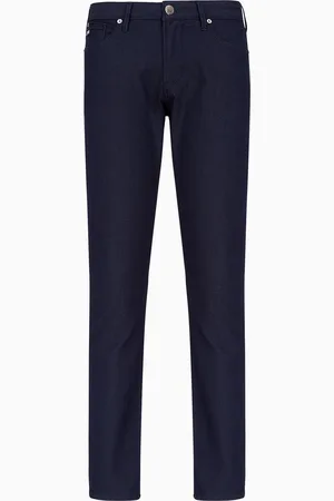 Emporio Armani Pantalones J06 slim fit de mezcla de algodón microestructurado a lunares