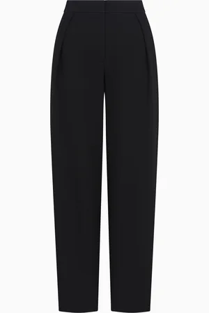Emporio Armani Pantalones de pinzas de punto en tejido jacquard con efecto malla
