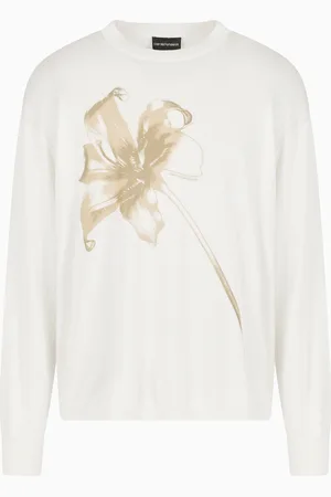 Emporio Armani Jersey de mezcla de lana y lyocell con estampado floral ASV