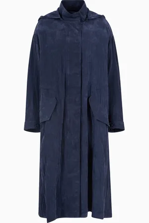 Emporio Armani Gabardina con cordón en la cintura de cupro técnico