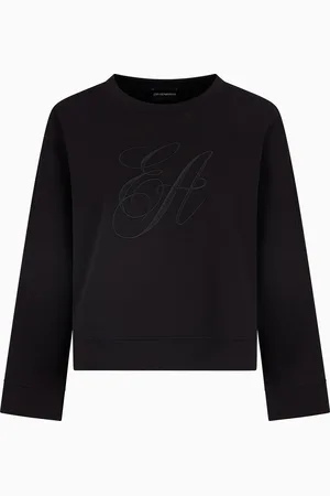 Emporio Armani Sudadera de punto doble con maxilogotipo bordado