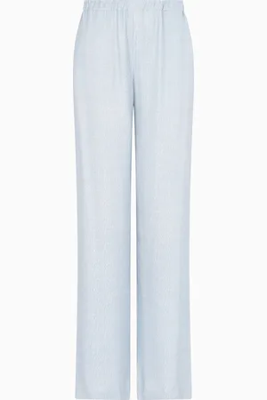 Emporio Armani Pantalones de viscosa texturizada con cintura elástica