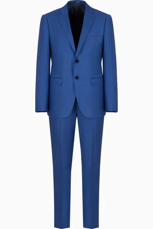 Emporio Armani Traje de abotonadura sencilla de grisalla con acabado sedoso