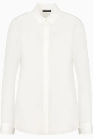 Emporio Armani Camisa de seda crepé de china con plisado en la espalda