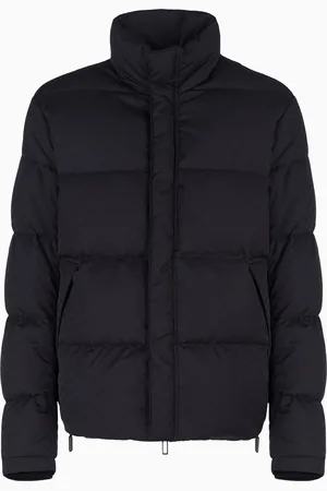 Emporio Armani Chaqueta de plumas acolchada con águila integral en tejido jacquard