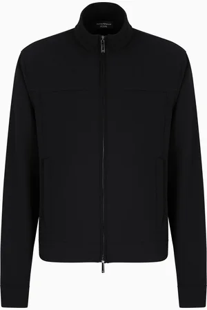 Emporio Armani Cazadora con cremallera completa en punto de crepé microtexturizado con efecto piqué Icon