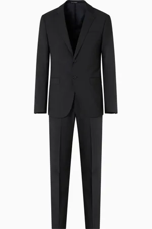 Emporio Armani Traje de abotonadura sencilla regular fit en tejido de lana virgen fil a fil