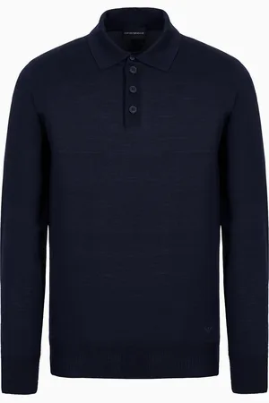 Emporio Armani Jersey de lana virgen con cuello de polo
