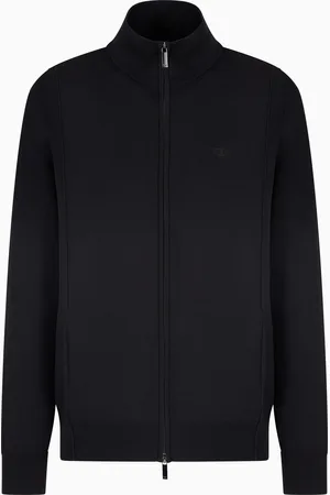 Emporio Armani Cárdigan con cremallera completa de punto liso