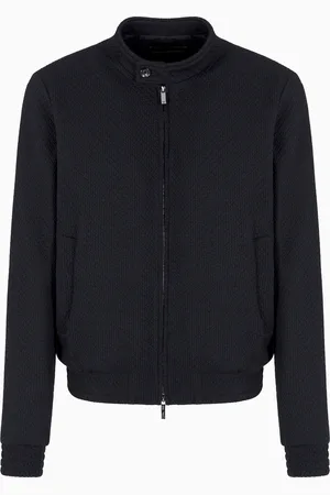 Emporio Armani Cazadora de punto elástico de mezcla de lana con efecto tridimensional