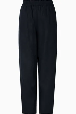 Emporio Armani Pantalones con cintura elástica de lino puro