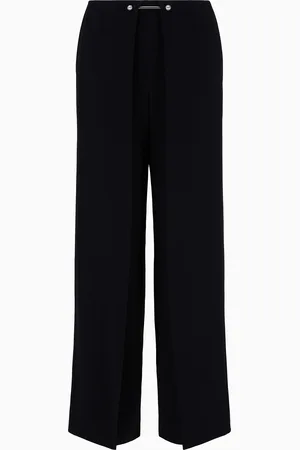 Emporio Armani Pantalones de envers satén con cierre de piercing