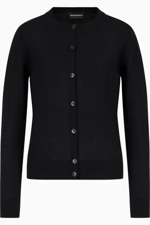 Emporio Armani Cárdigan de pura lana virgen satinada